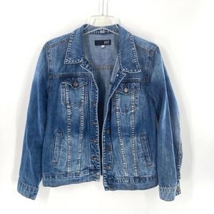 Kut from the Kloth Womens Denim Jean Jacket Medium Wash Blue Size Medium Ombre
